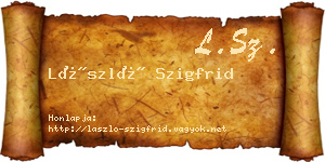 László Szigfrid névjegykártya